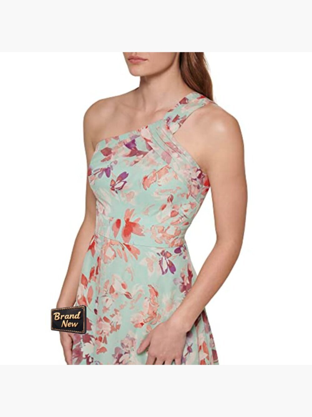 Elegant Guest of Wedding Gown Sleeveless Asymmetrical One Shoulder Chiffon - Picture 4 of 5